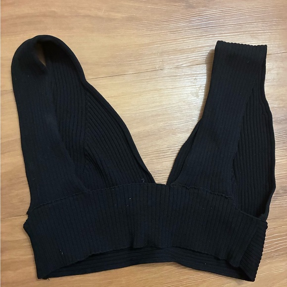 Anthropologie Black Knit Top Size L - Picture 3 of 4